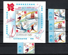 India 2012 Olympic Games London, Handball, Rowing Etc. Set Of 4 + S/s MNH - Sommer 2012: London