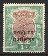 INDIA..." GWALIOR...."....KING GEORGE V...(1910-36..).......1R..........SG76a.......CDS......USED..... - Gwalior