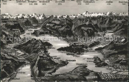 11729146 Vierwaldstaettersee SZ Panoramakarte Brunnen - Sonstige & Ohne Zuordnung