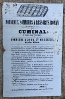 PUBLICITE Année 1862 Sommiers à Ressorts Roman CUMINAL à SABLONS 38 ISERE - 1800 – 1899