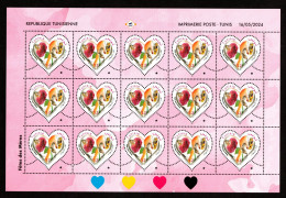 2024 - Tunisia - Mother's Day - Woman- Children- Rose- Butterfly- Hand- Love - Full Sheet - Complete Set 1v.MNH** - Giorno Della Mamma