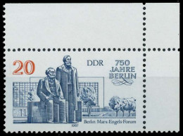 DDR 1987 Nr 3077 Postfrisch ECKE-ORE SB691BA - Unused Stamps