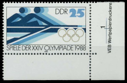 DDR 1988 Nr 3186 Postfrisch ECKE-URE X0DDFA2 - Nuevos