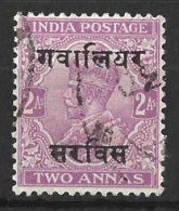 INDIA..." GWALIOR.."....KING GEORGE V..(1910-36..)....OFFICAL.....2As......SG055a........VFU... - Gwalior