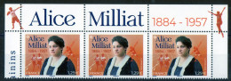 FR 2024-  Haut Titré Illustré "ALICE MILLIAT - 1884.1957 " 1 Bande 3ex à 1.29 €  - Neuf** - Nuevos