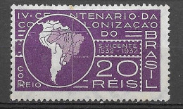 Brasil Brazil 1932 - 4º Centenário Da Fundação De S. Vicente - RHM C41 - Ongebruikt