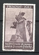 Reklamemarke Prague - Prag, Au Devoilement Du Monument De Francois Palacky 1912, Denkmal, Braun  - Erinnofilie