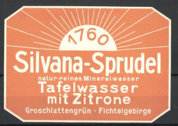 Präge-Reklamemarke Silvana-Sprudel, Tafelwasser Mit Zitrone Seit 1760  - Erinofilia