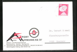 AK Mönchengladbach, Geschäftskarte Aktiv Sport Hermanns KG - Gewerbegebiet Üdding  - Moenchengladbach