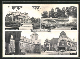 AK Mönchengladbach, Kaiser-Friedrich-Halle, Garten, Abteihof Und Bahnhof  - Mönchengladbach