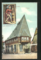 AK Goslar Am Harz, Brusttuch Und Holzschnitzerei Die Butterhanne Von 1526  - Goslar