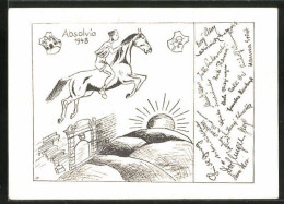 AK Absolvia 1948, Student Zu Pferde Beim Sprung  - Altri & Non Classificati