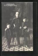 Postal S.M. Alfonso XIII. Con El Principe De Asturias Y El Infante D. Jaime  - Royal Families