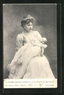 Postal S.M. Dona Victoria Eugenia Y S.A. El Principe De Asturias  - Familles Royales