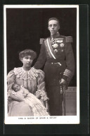 Postal King & Queen Of Spain With Royal Infant  - Familles Royales