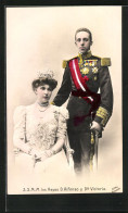 Postal S.S.M.M. Los Reyes D. Alfonso Y De Victoria  - Familles Royales