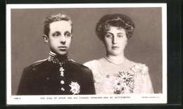 Postal The King Of Spain And His Fiancèe Princess Ena Of Battenberg  - Royal Families