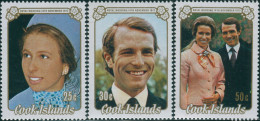 Cook Islands 1973 SG450-452 Princess Anne Wedding Set MLH - Cook