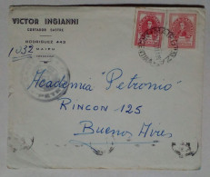 Argentine - Enveloppe Circulée Avec Des Timbres Thématiques Héros Nationaux (1951) - Used Stamps