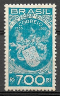 Brasil Brazil 1935 C 101 - 4º Centenário Da Colonização Do Espírito Santo - Unused Stamps