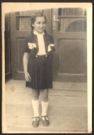 Nice School Girl  Long Hair Braids On Street Portrait  Old Photo 13x9 Cm #41115 - Anonymous Persons