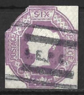 GB.....QUEEN VICTORIA...(1837-01..)..." 1870.."....EMBOSSED....6d.....3 CORNERS + I CUT OUT....USED.... - Usati