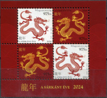 Hungary 2024. Year Of The Dragon (MNH OG) Souvenir Sheet - Ungebraucht