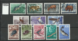 Jugoslawien JUGOSLAVIJA 1954 Michel 738 - 749 O Fauna - Other & Unclassified