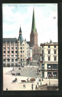 AK Hamburg, Bergstrasse Mit St. Petrikirche  - Mitte