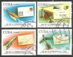ES-21c Cuba Journée Espace Space Day Stamp On Stamp - Postzegels Op Postzegels