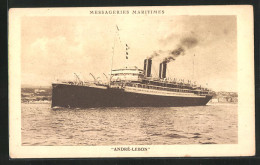 AK Passagierschiff André-Lebon Mit Rauchendem Schornstein  - Steamers