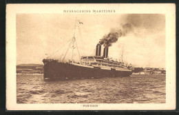 AK Passagierschiff Porthos Mit Rauchendem Schornstein  - Steamers