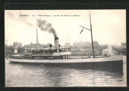 AK Rouen, Passagierschiff Félix-Faure Verlässt Den Hafen  - Paquebots