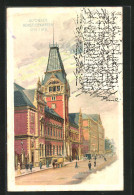 Lithographie Hamburg-Altona, Kaiserliches Hauptpostamt  - Altona