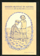 AK Hamburg-Altona, Kinderhilfs-Tag Und Blumentag 1911, Mädchen Mit Blumenkranz Auf Der Wiese  - Other & Unclassified