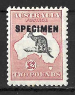 AUSTRALIA....KING GEORGE V...(1910-36..)...." 1931.."..ROO.....SPECIMEN......£2.......MH.. - Ungebraucht