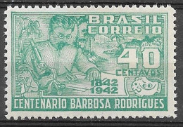 Brasil Brazil 1943 C 187 - Centenário Natalício Do Botânico J. Barbosa Rodrigues - Nuovi