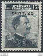 1916 Egeo Rodi 20c. Su 15c. Bc MNH Sassone N. 8 - Altri & Non Classificati