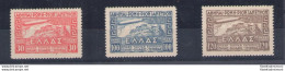 1933 Greece - Grecia, Posta Aerea - Graf Zeppelin Roma - Rio De Janeiro - Yvert N. 5/7 - MNH** Certificato Biondi - Otros & Sin Clasificación