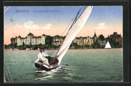 AK Hamburg-Winterhude, Alsterpartie Bei Bellevue, Segelboot  - Winterhude
