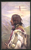 Künstler-AK Indianer, Chief Not Afraid Of Dawnee  - Indiani Dell'America Del Nord