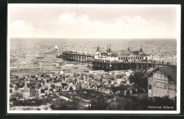 AK Ahlbeck, Blick Auf Die Strandkörbe Und Die Landungsbrücke  - Other & Unclassified