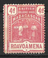 MADAGASCAR....." 1895...".....4d.......SG57....UNUSED.... - Neufs