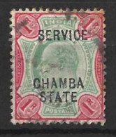 INDIA....".CHAMBA STATE SERVICE...".....KING EDWARD VII...(1901-10..)....1R......SG031..(CAT.VAL.£24..)....CDS.....VFU.. - Chamba