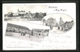 AK Vys. Veseli, Namesti, Skola, Panorama  - Czech Republic