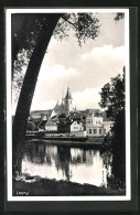 AK Laun / Louny, Blick über Den Fluss Zur Kirche  - Czech Republic