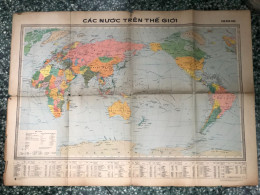 World Maps Old-cac Nuoc Tren The Gioi Before 1985-1 Pcs - Carte Topografiche