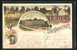 Lithographie Oberkonnersreuth, Gasthaus, Brauerei J. Friedel  - Autres & Non Classés