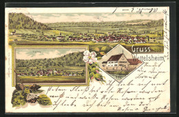 Lithographie Wettelsheim, Gasthaus Von K. Welsch, Ortsansicht, Riedlein  - Autres & Non Classés