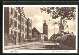 AK Lichtenfels, Schule U. Oberer Stadtturm  - Lichtenfels
